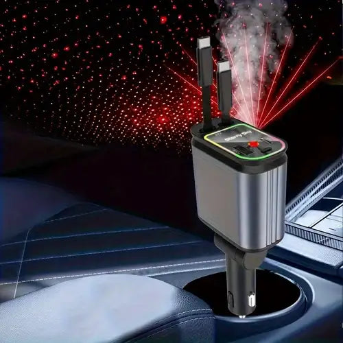 Chargeur voiture 4 en 1 avec Led Plafond
