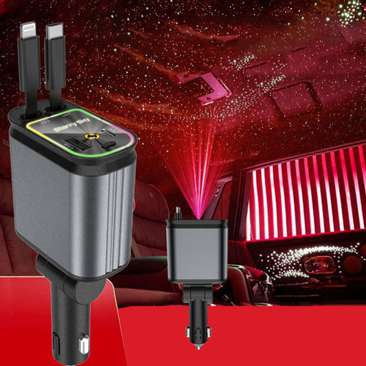 Chargeur voiture 4 en 1 avec Led Plafond